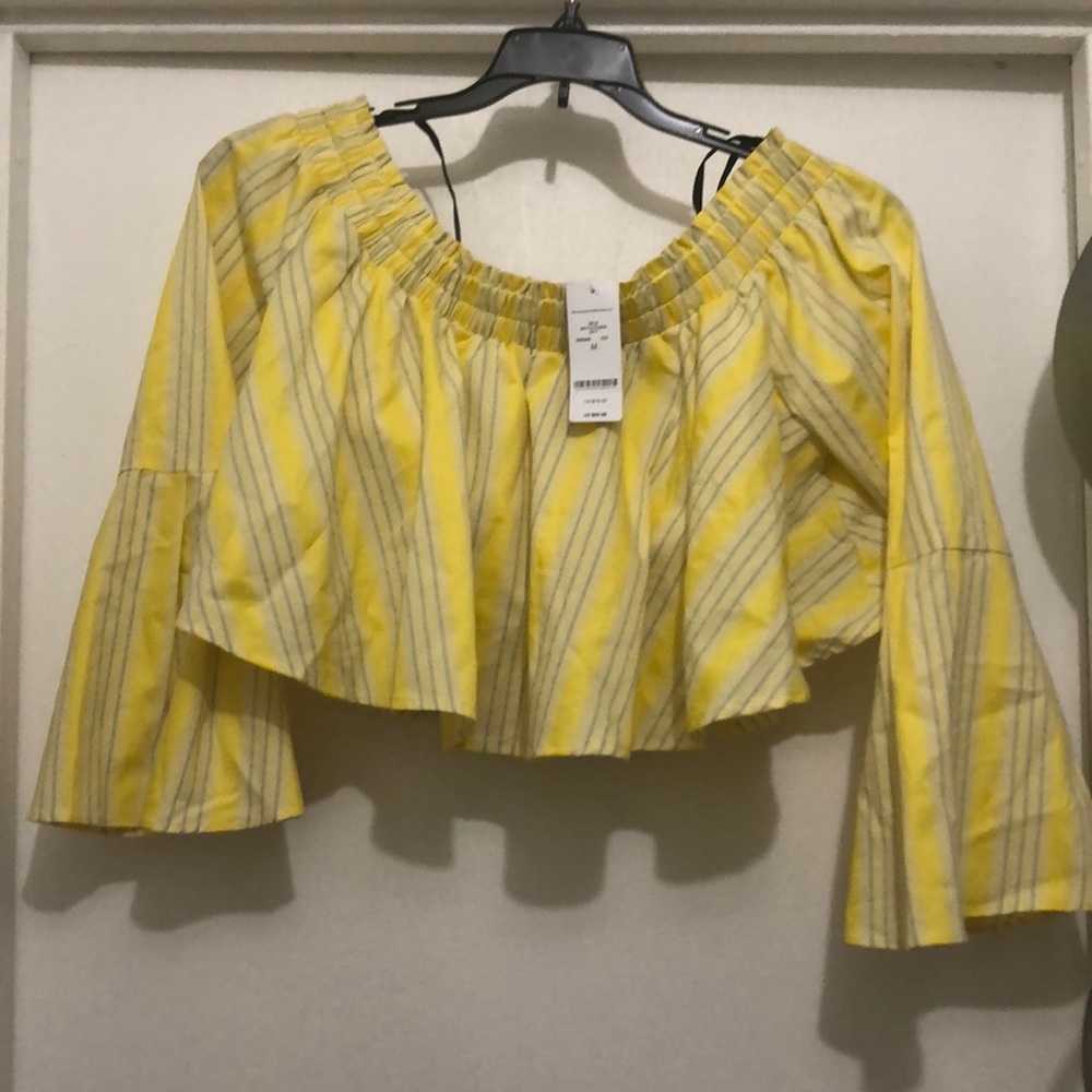 Off Shoulder Stripe Poplin Top